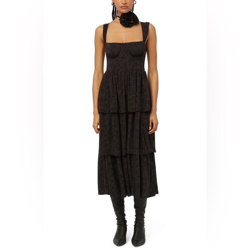 We Wore What Corset Tiered Maxi Dress